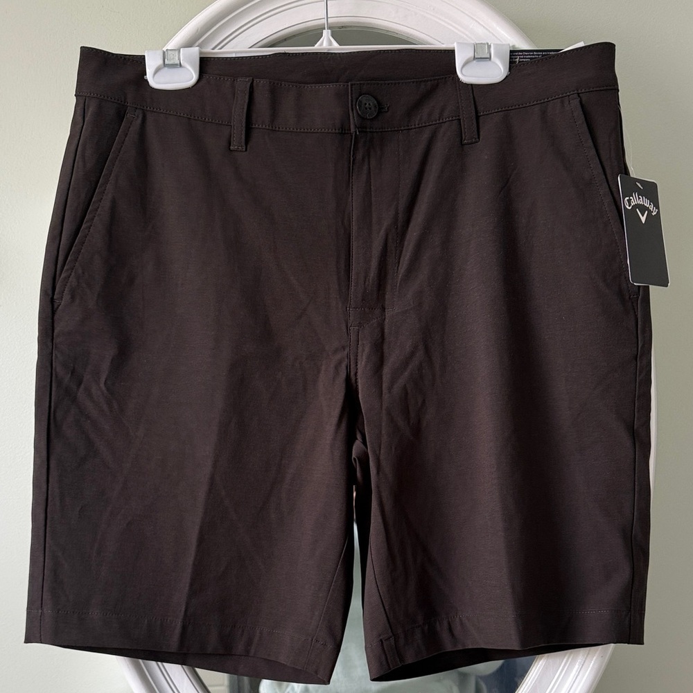 Callaway Men's Dark Black Heather  Flat Front Shorts